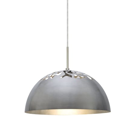 Besa Lighting Gordy Cord Pendant, Satin Nickel with Silver Reflector, Satin Nickel, 1x9W LED 1JT-GORDY-LED-SN